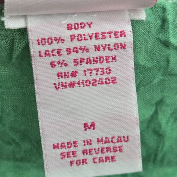 Vtg Xhilaration Tank Top Medium Green Lace Trim Crinkle Texture Y2K Festival - Picture 8 of 9